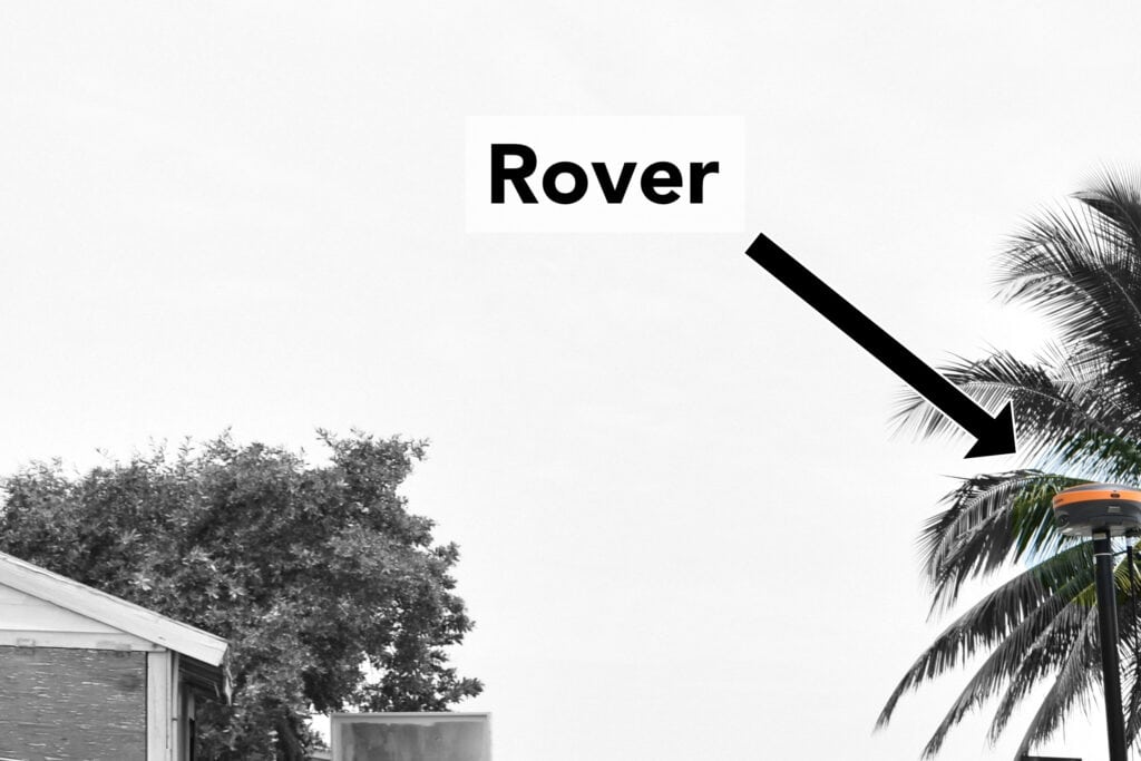 A typical base and rover GNSS setup