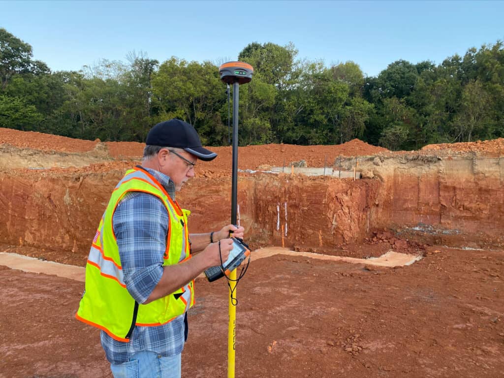 RTK marking out foundations.