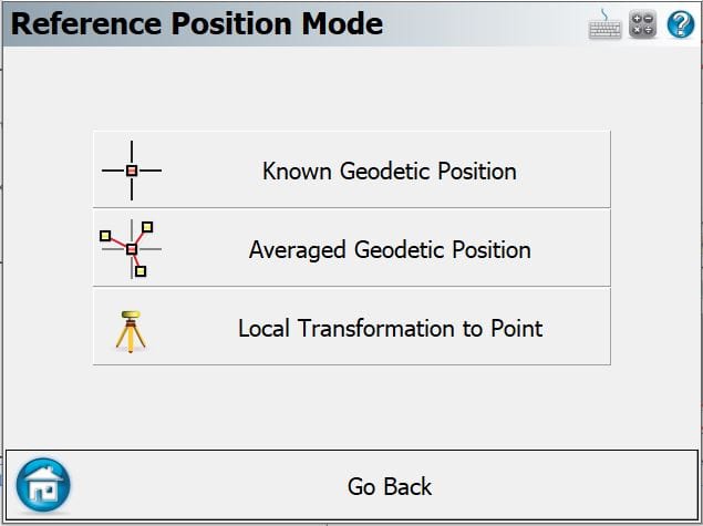 The different base setup options in FieldGenius.