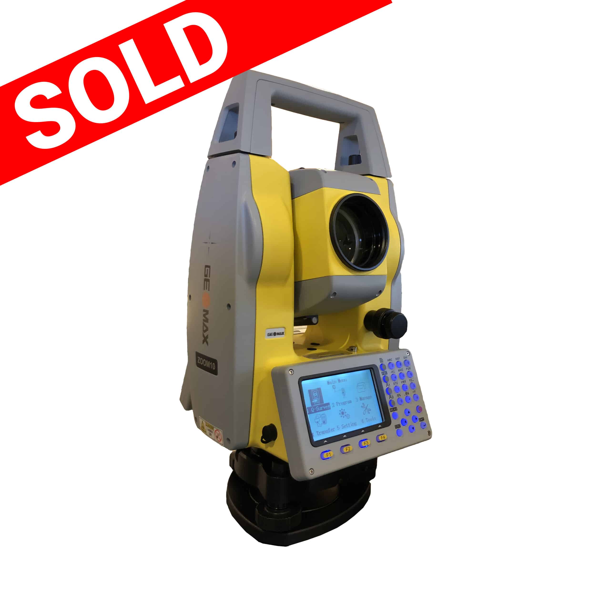 a zoom10 total station with a sold banner.